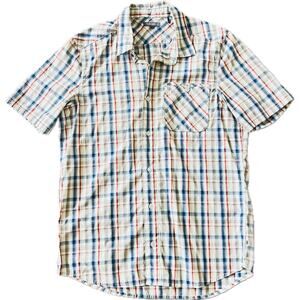 Toad&Co Men's Airscape Short Sleeve Shirt Small Plaid Button Pocket Organic